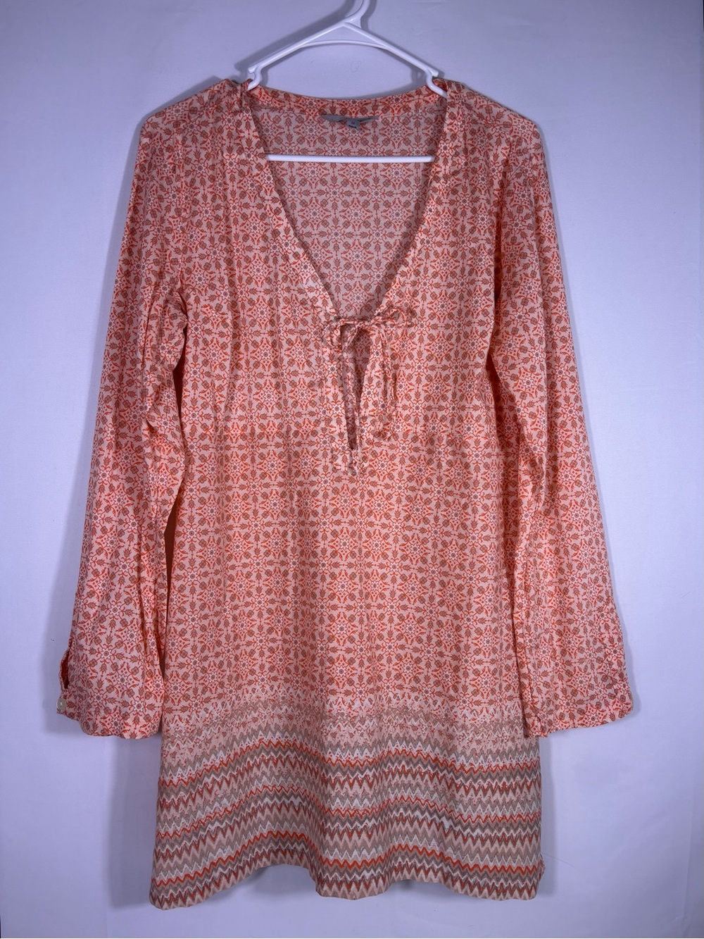 Athleta Del Sol Tunic Pale Peach Swim Cover Up Boho Resort Beach Medium